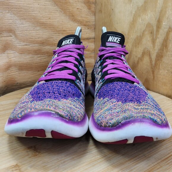 Nike Free RN Flyknit Womens Purple Running Shoes Sneakers Size 8 - Picture 2 of 10